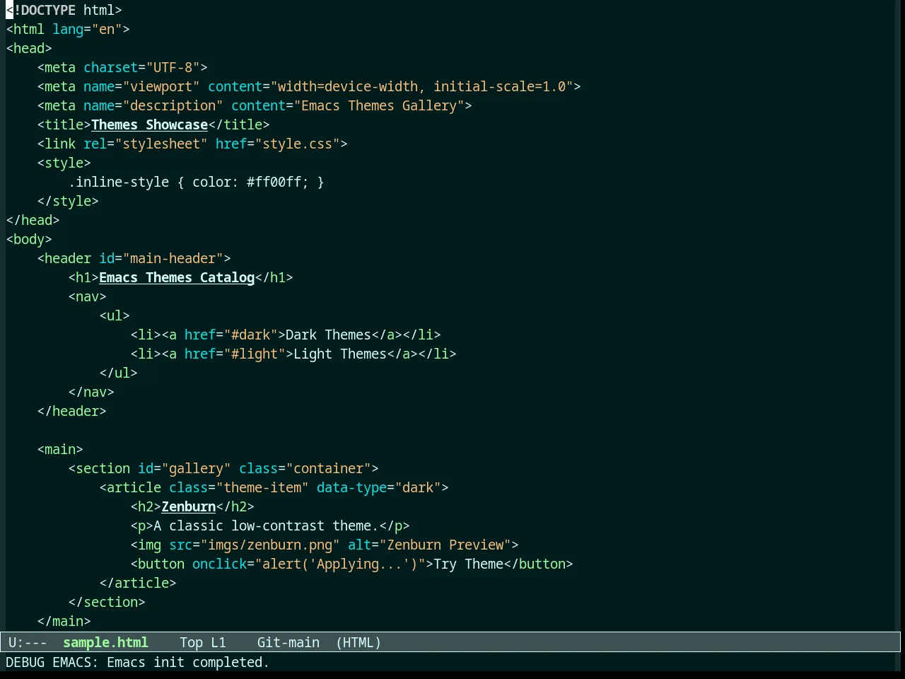 Overcast Theme in html-mode