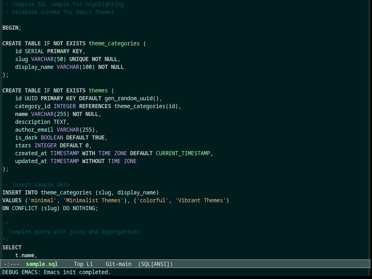 Overcast Theme in sql-mode