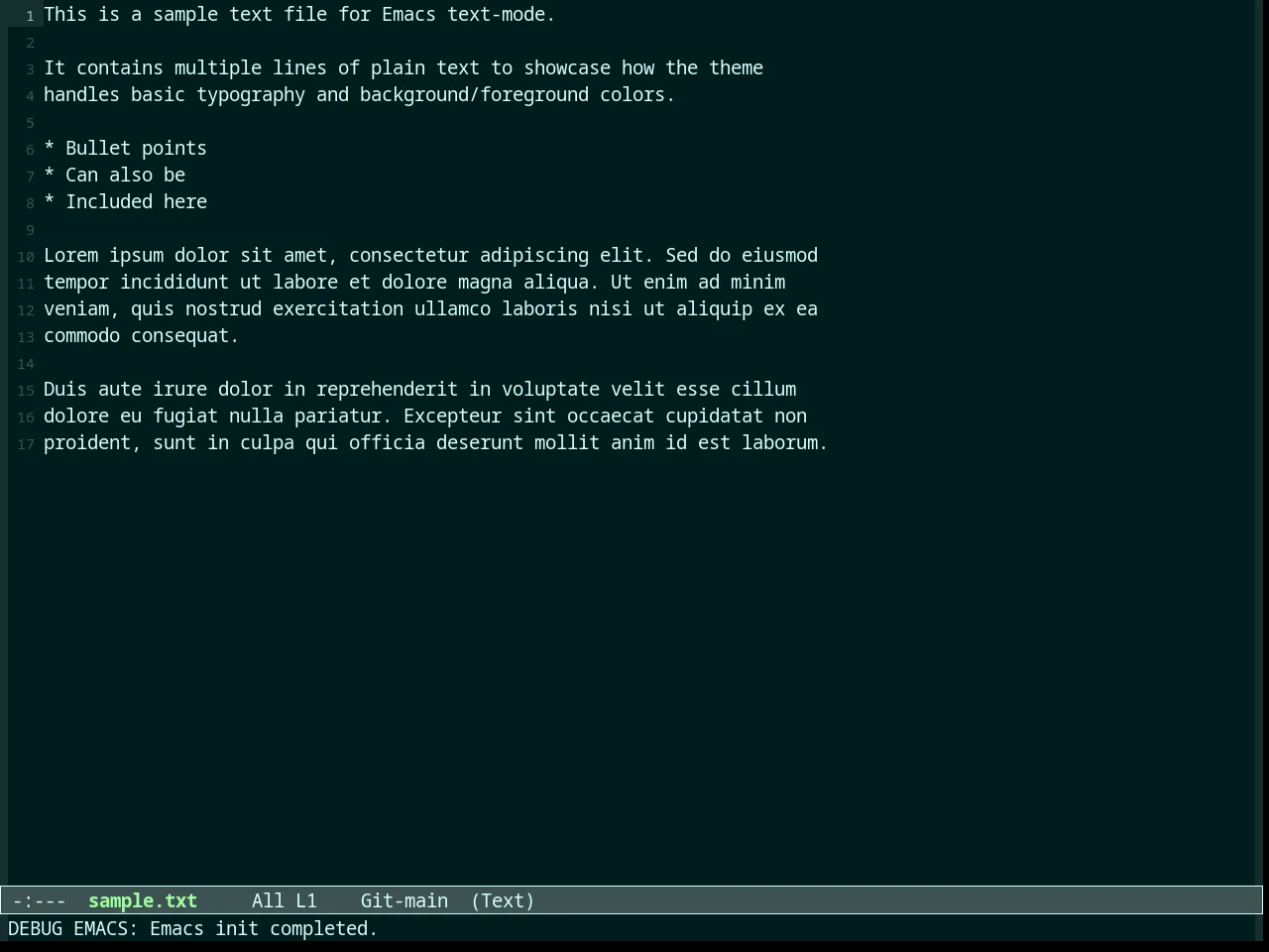 Overcast Theme in text-mode