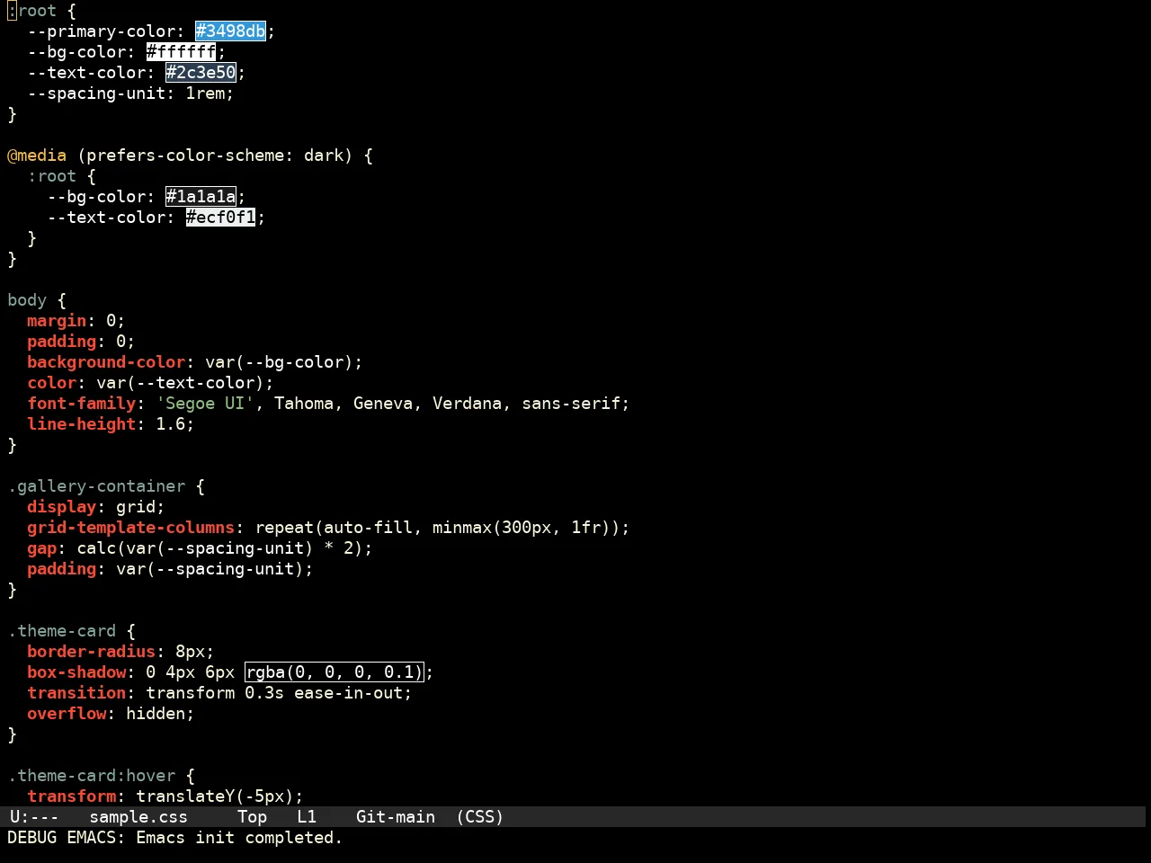 Pache Dark Theme in css-mode