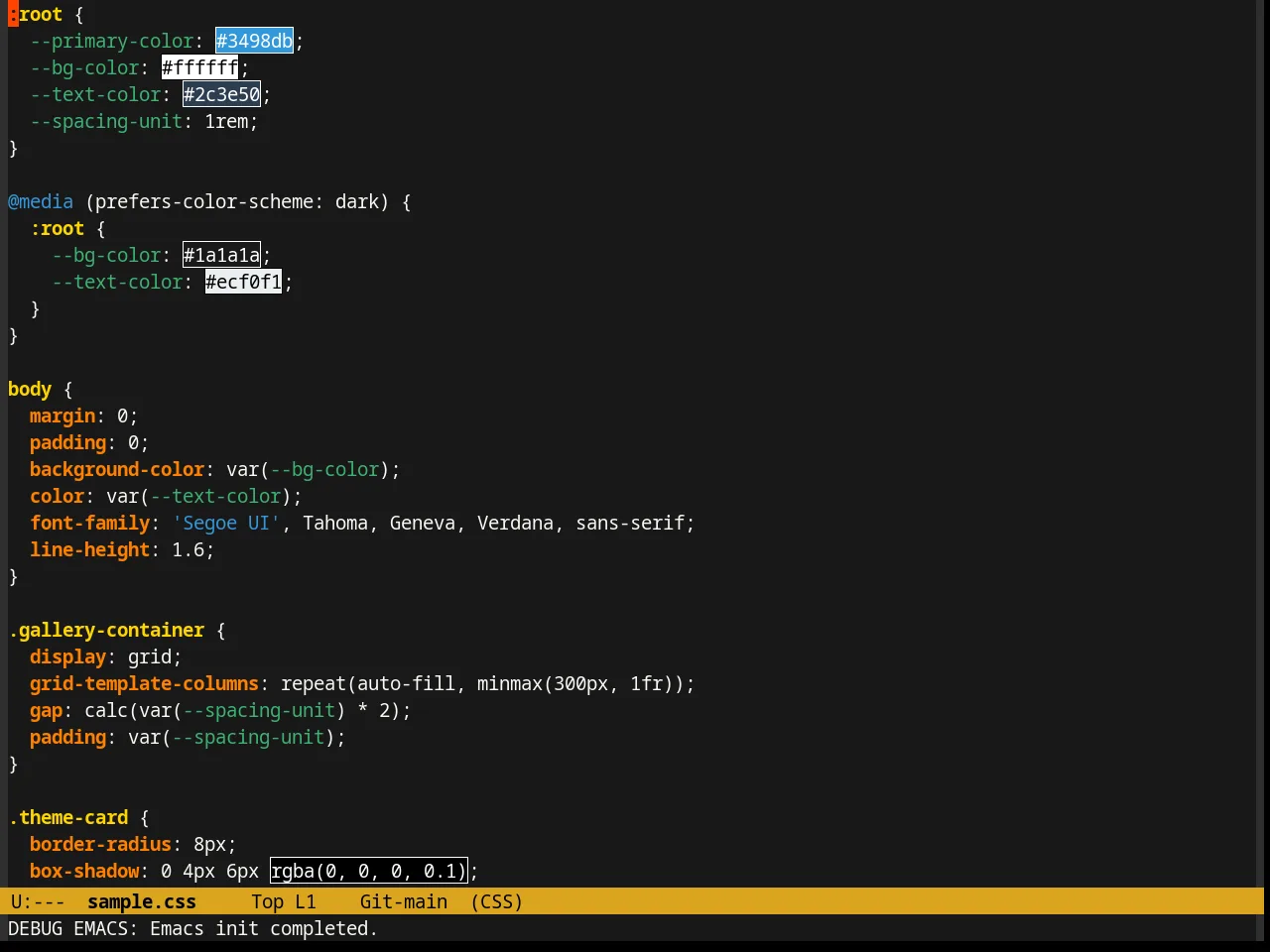 Paganini Theme in css-mode