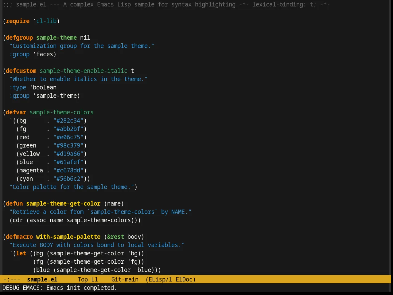 Paganini Theme in emacs-lisp-mode