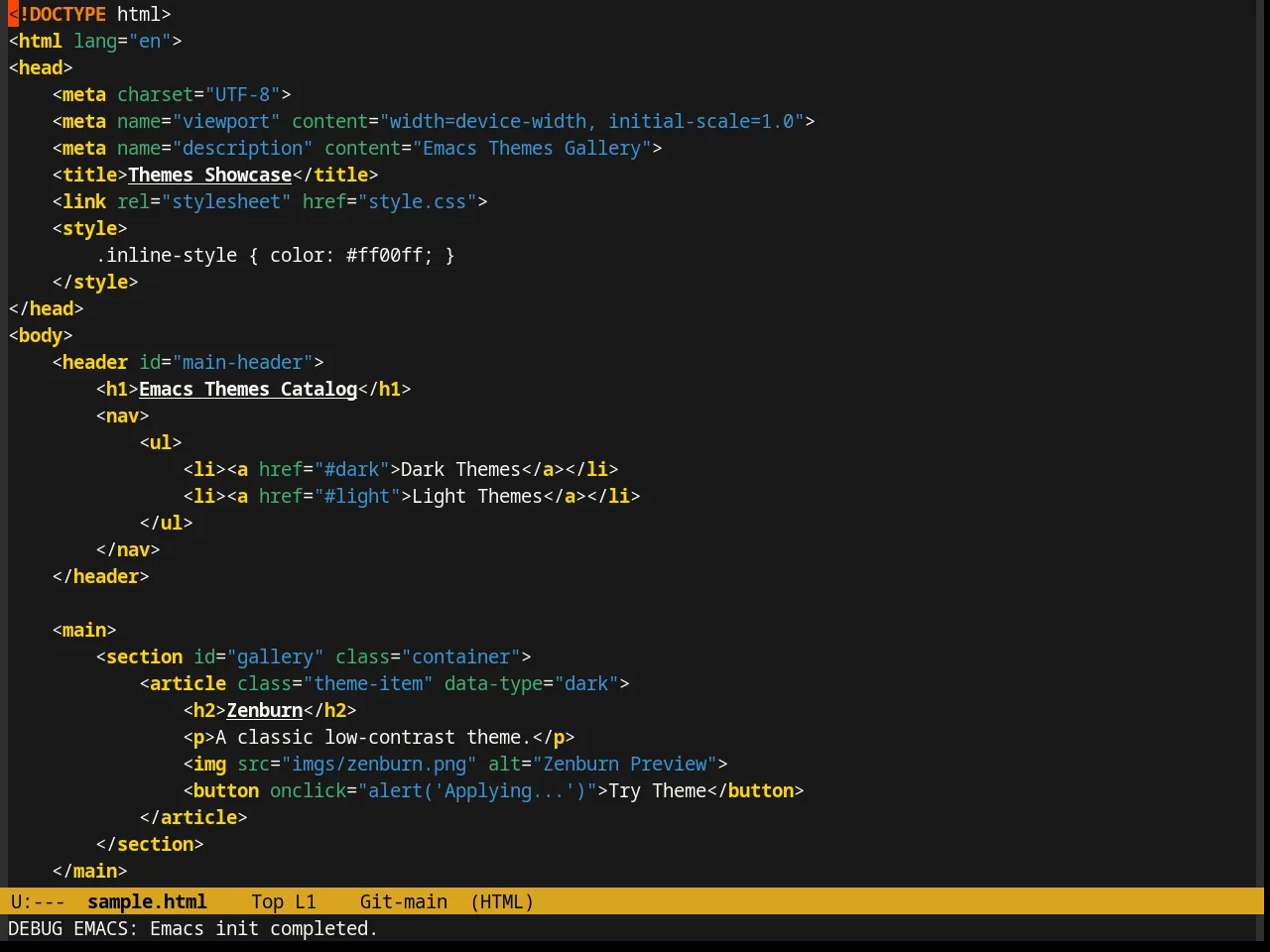 Paganini Theme in html-mode