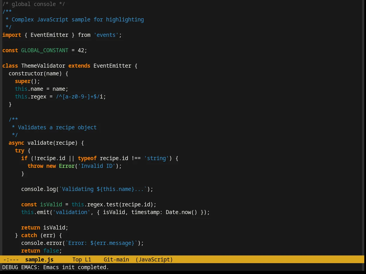 Paganini Theme in javascript-mode