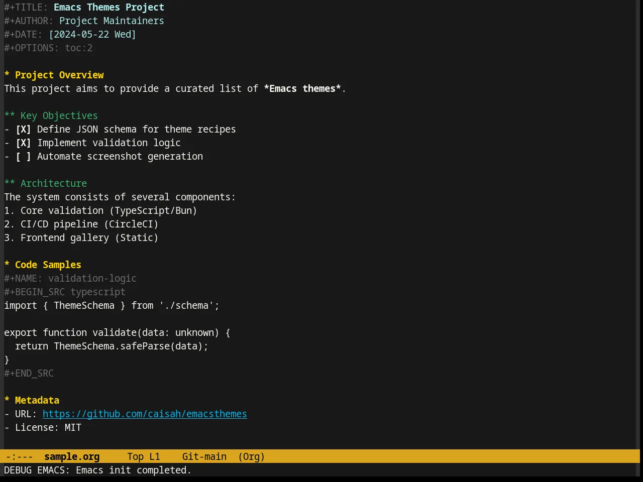 Paganini Theme in org-mode