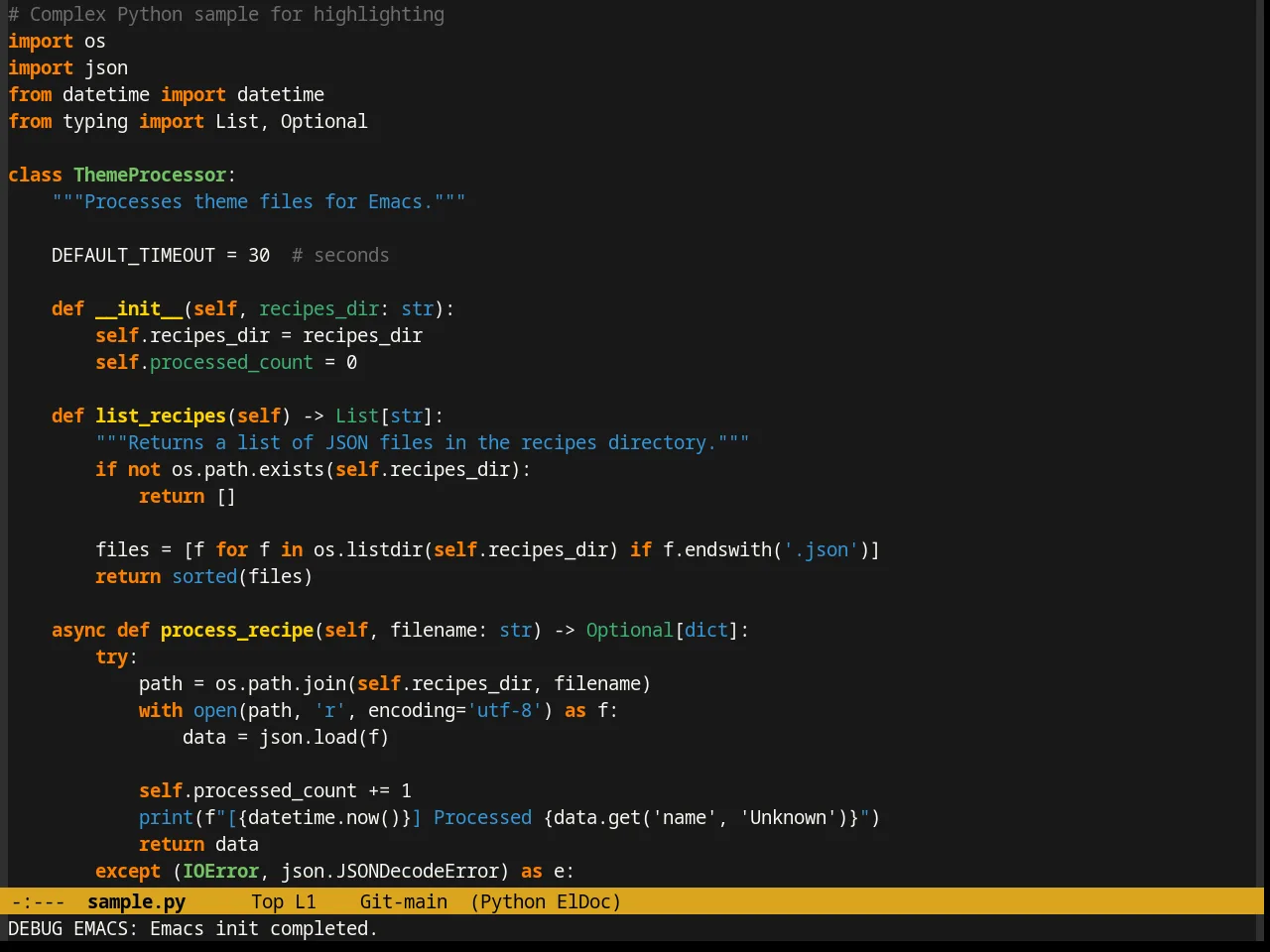 Paganini Theme in python-mode