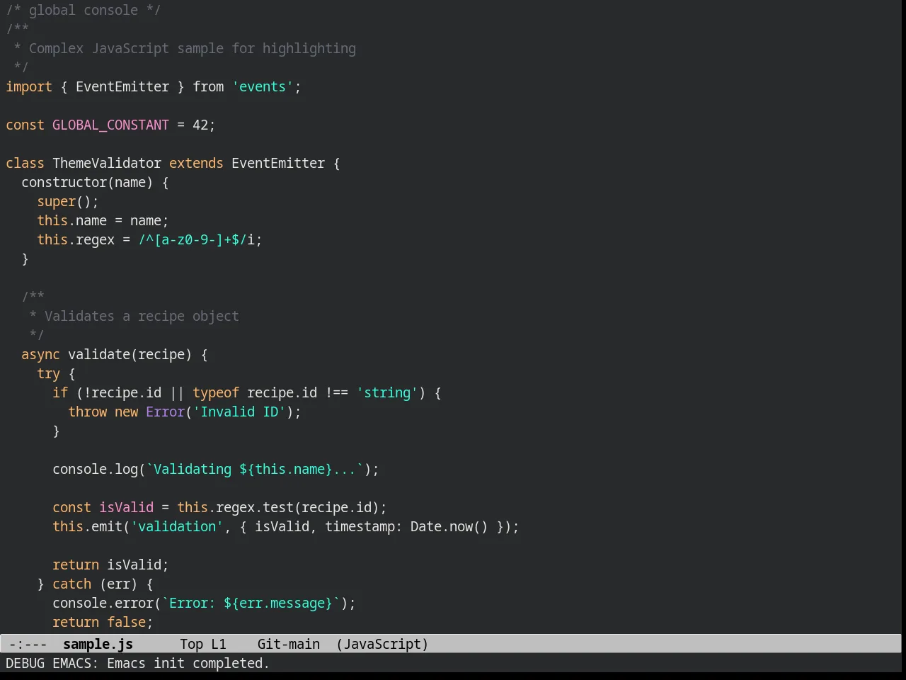 Panda Theme in javascript-mode