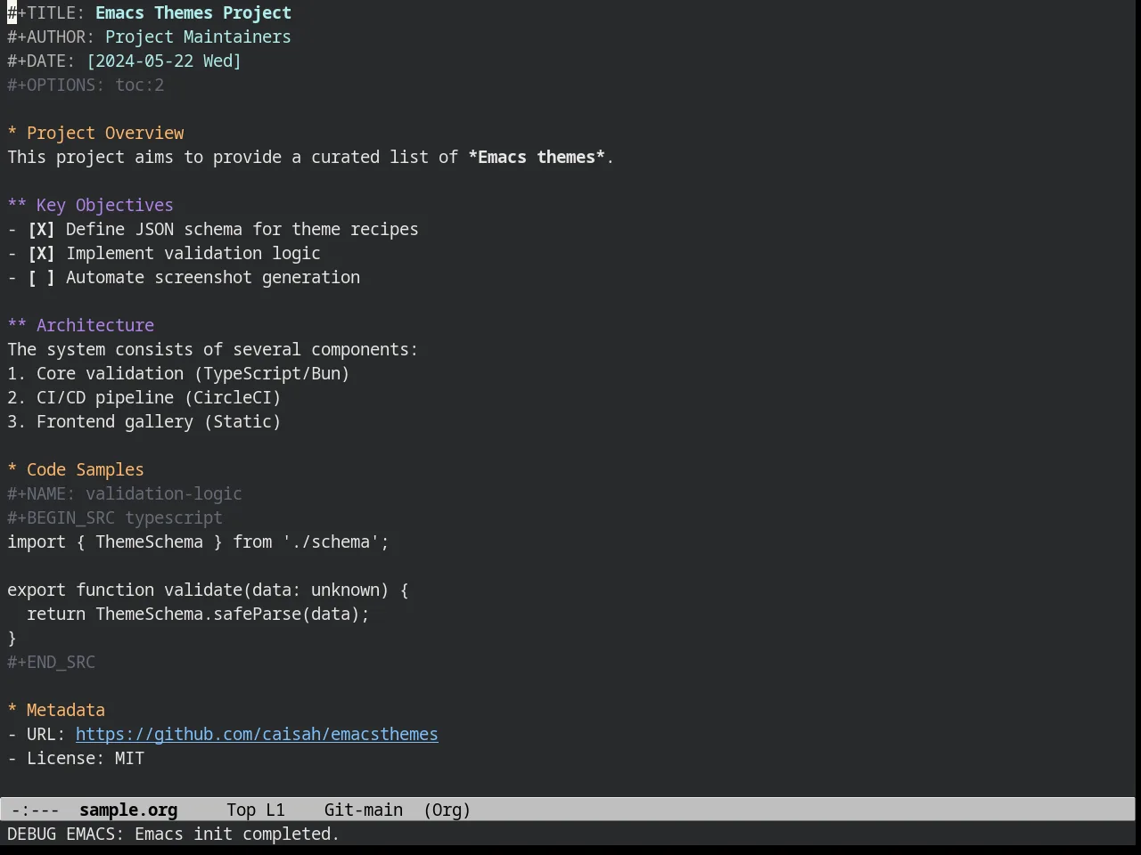 Panda Theme in org-mode