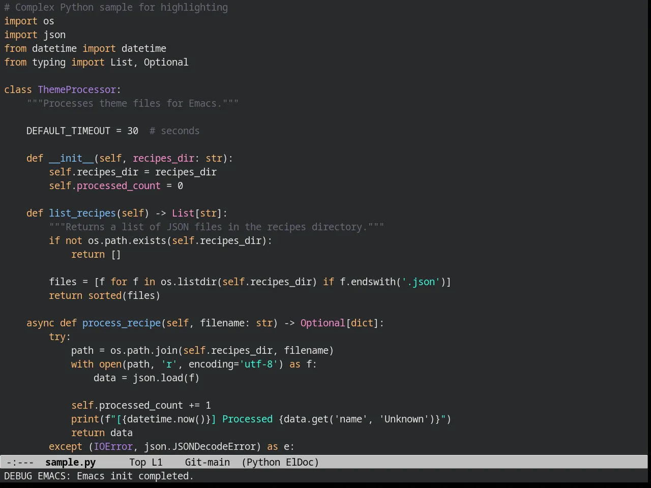 Panda Theme in python-mode