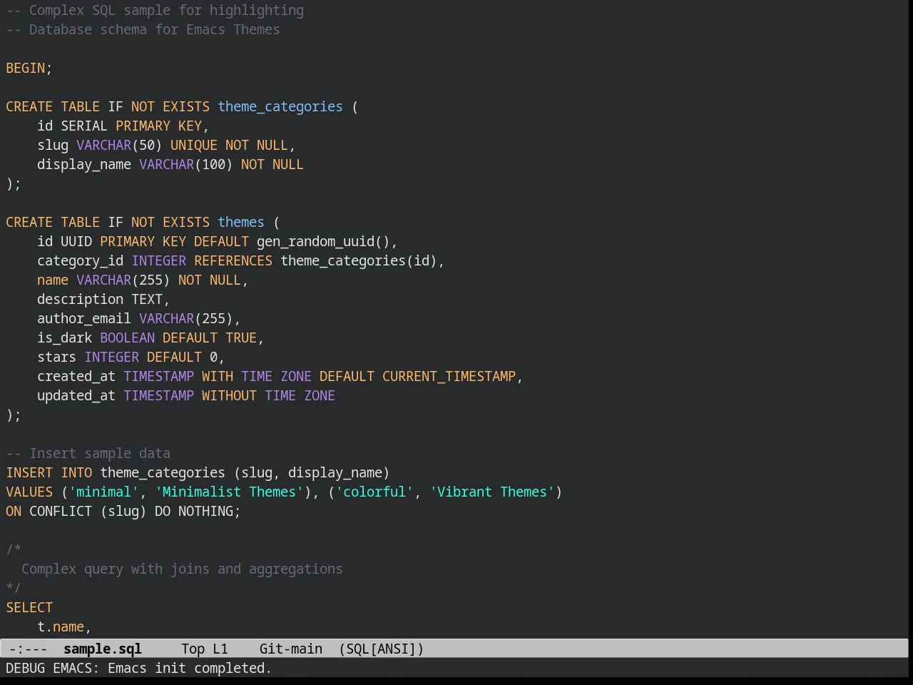 Panda Theme in sql-mode