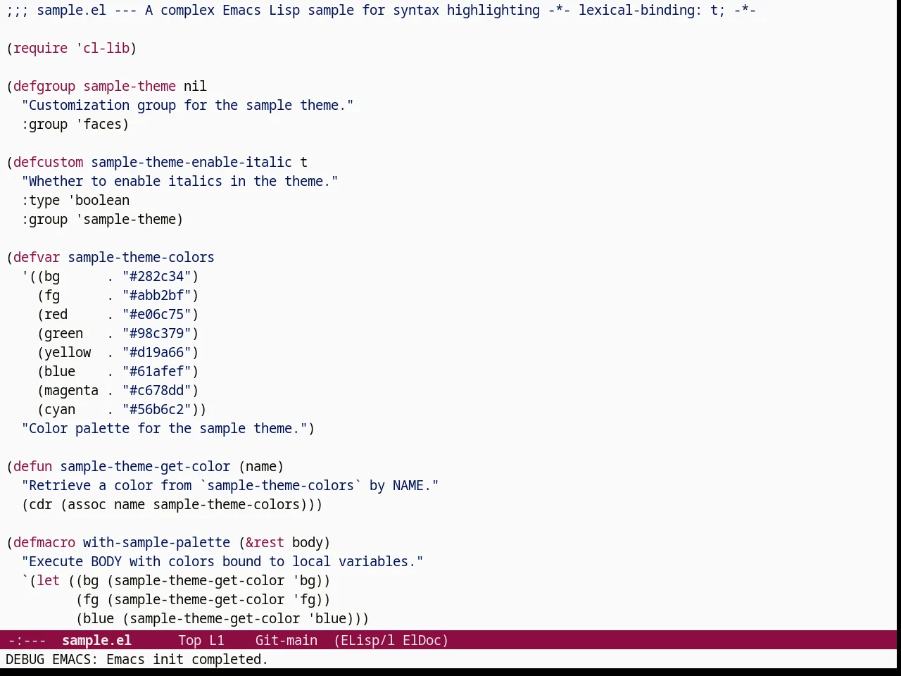 Paper Theme in emacs-lisp-mode