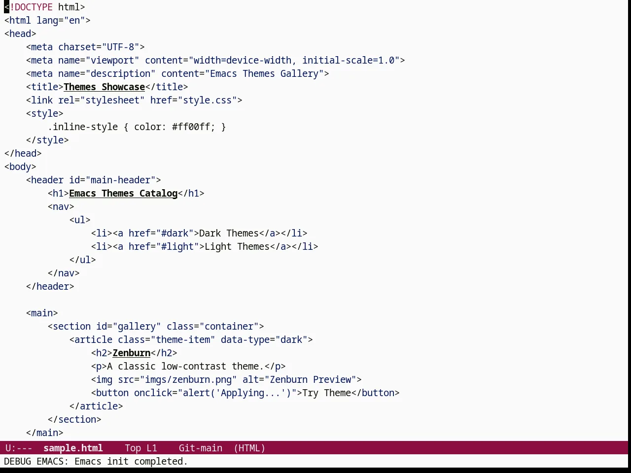 Paper Theme in html-mode