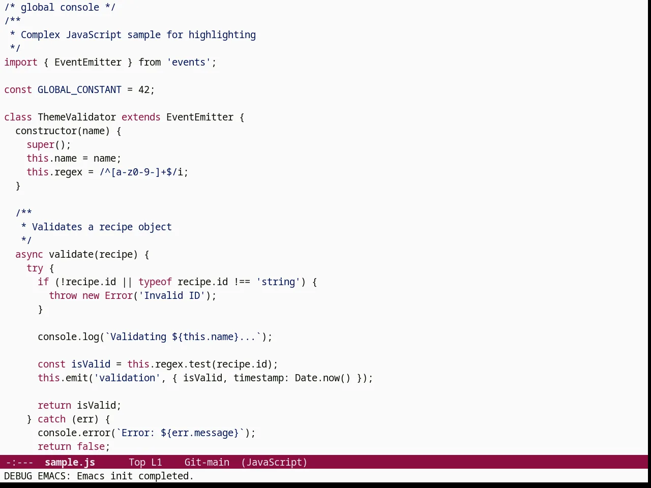 Paper Theme in javascript-mode