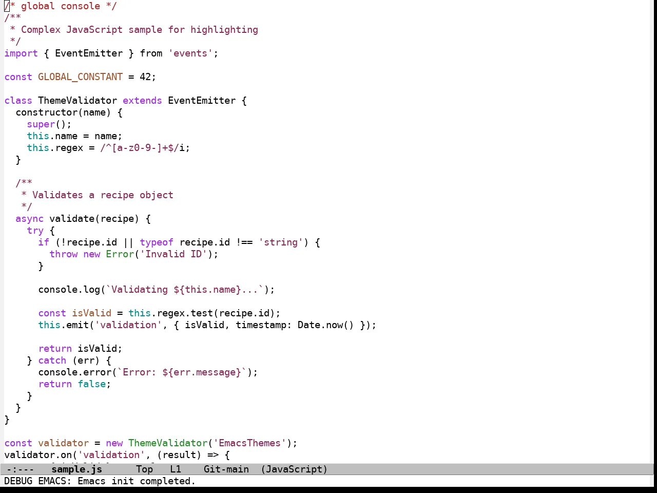 Parchment Theme in javascript-mode