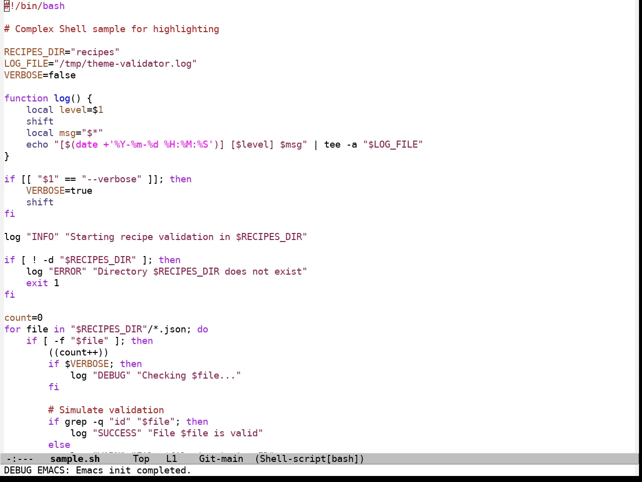 Parchment Theme in sh-mode