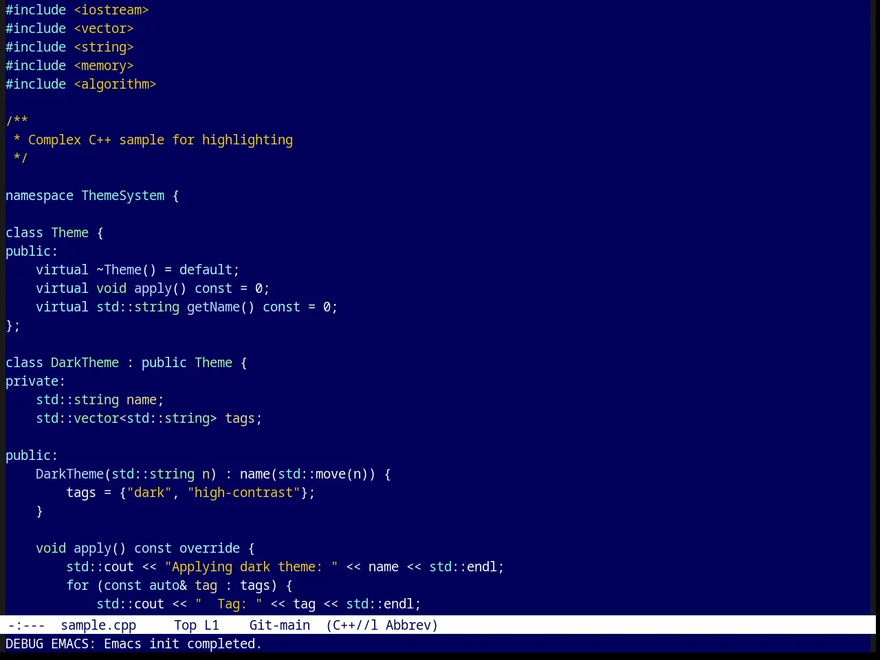 Parus Theme in c++-mode