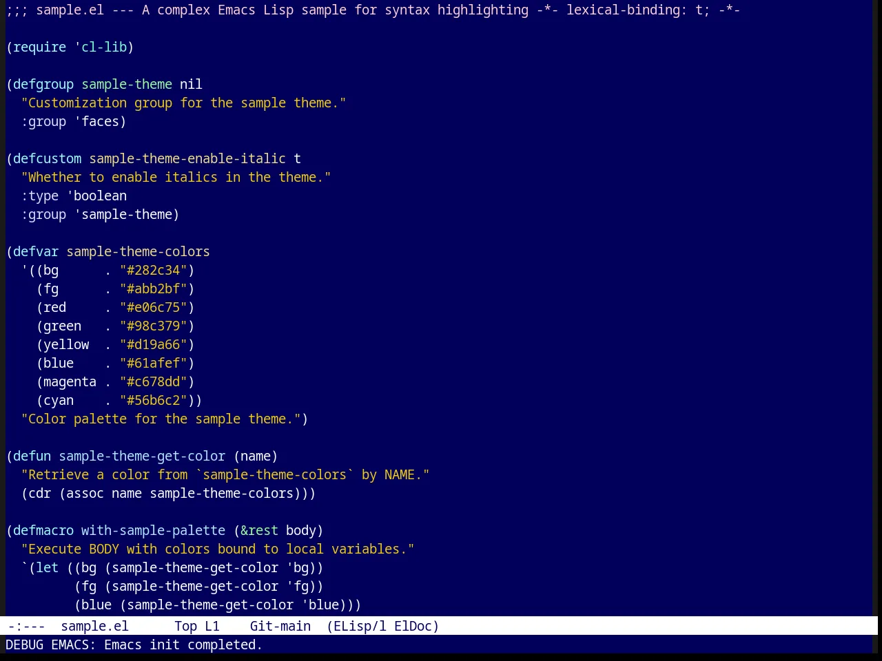 Parus Theme in emacs-lisp-mode