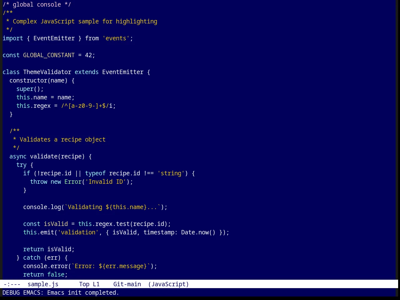 Parus Theme in javascript-mode