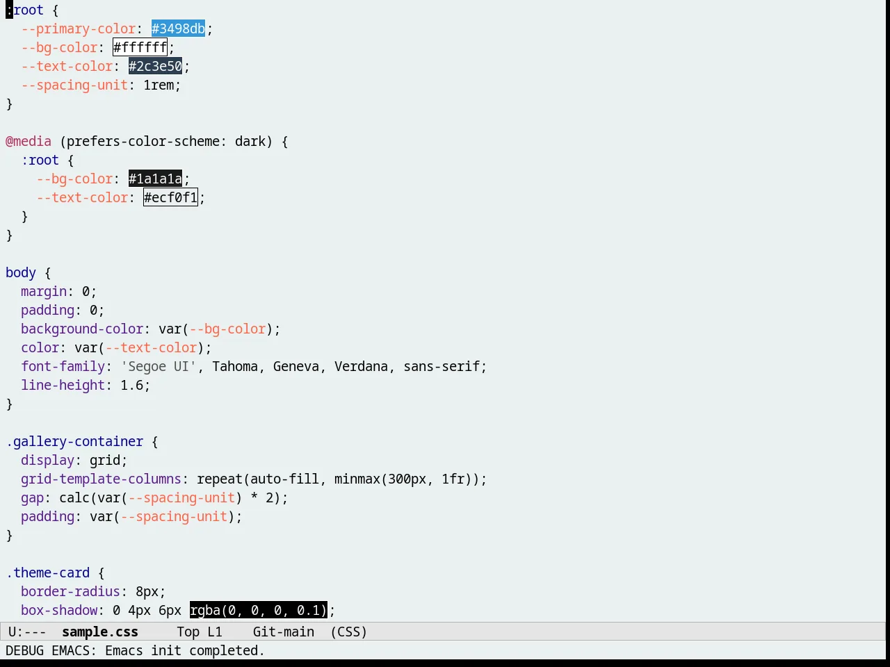 Pastelmac Theme in css-mode