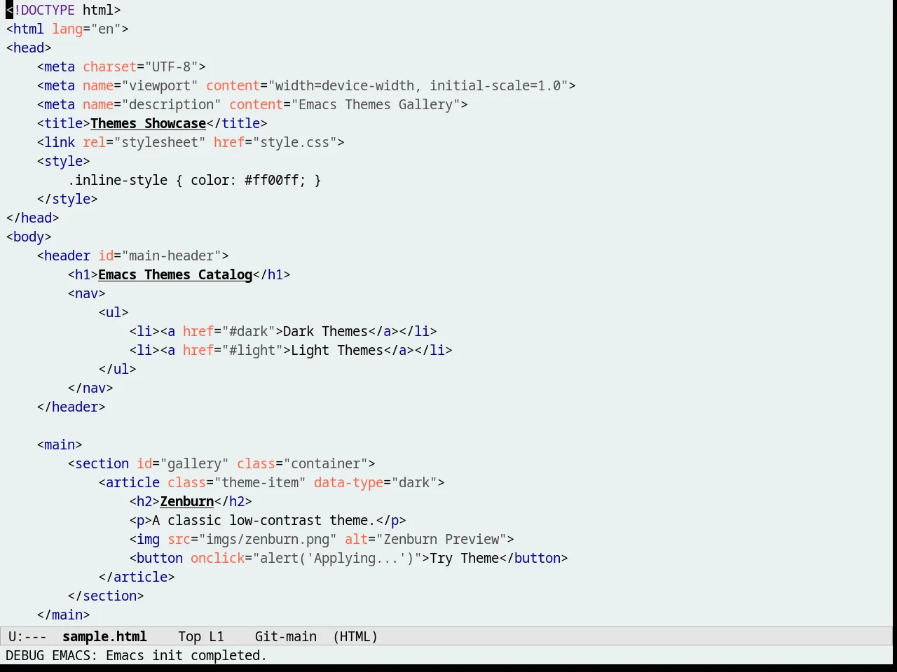 Pastelmac Theme in html-mode