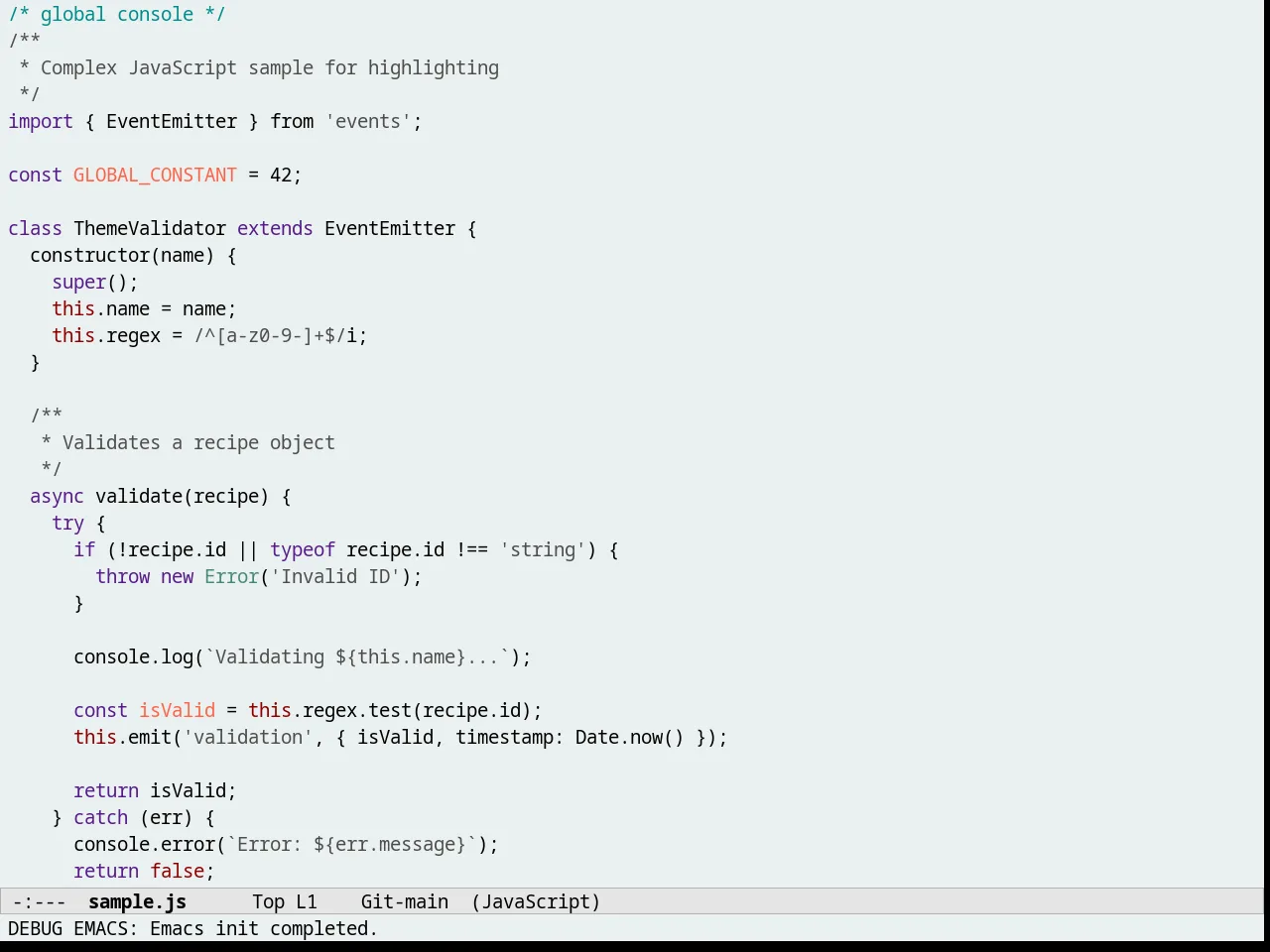 Pastelmac Theme in javascript-mode