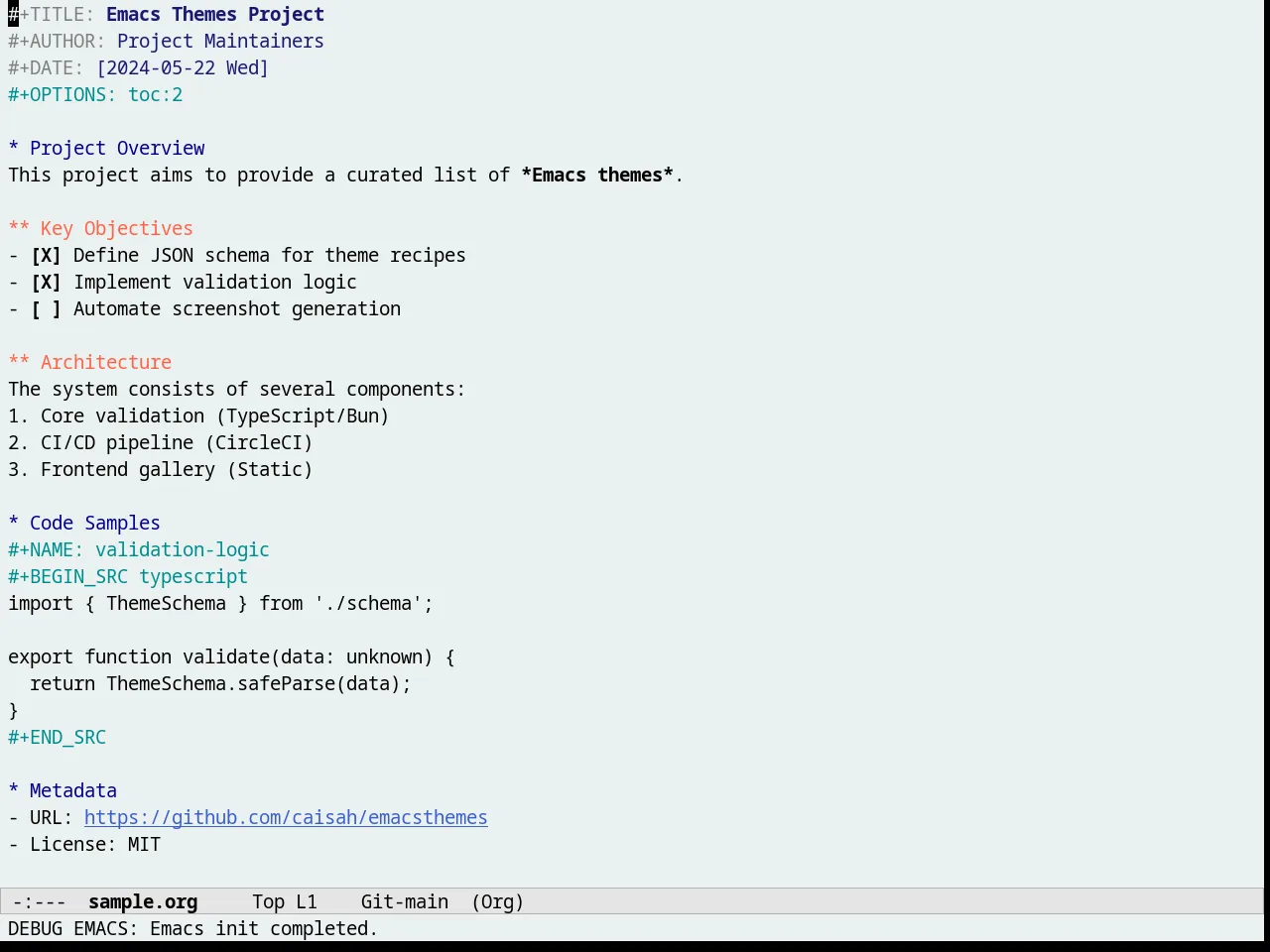 Pastelmac Theme in org-mode