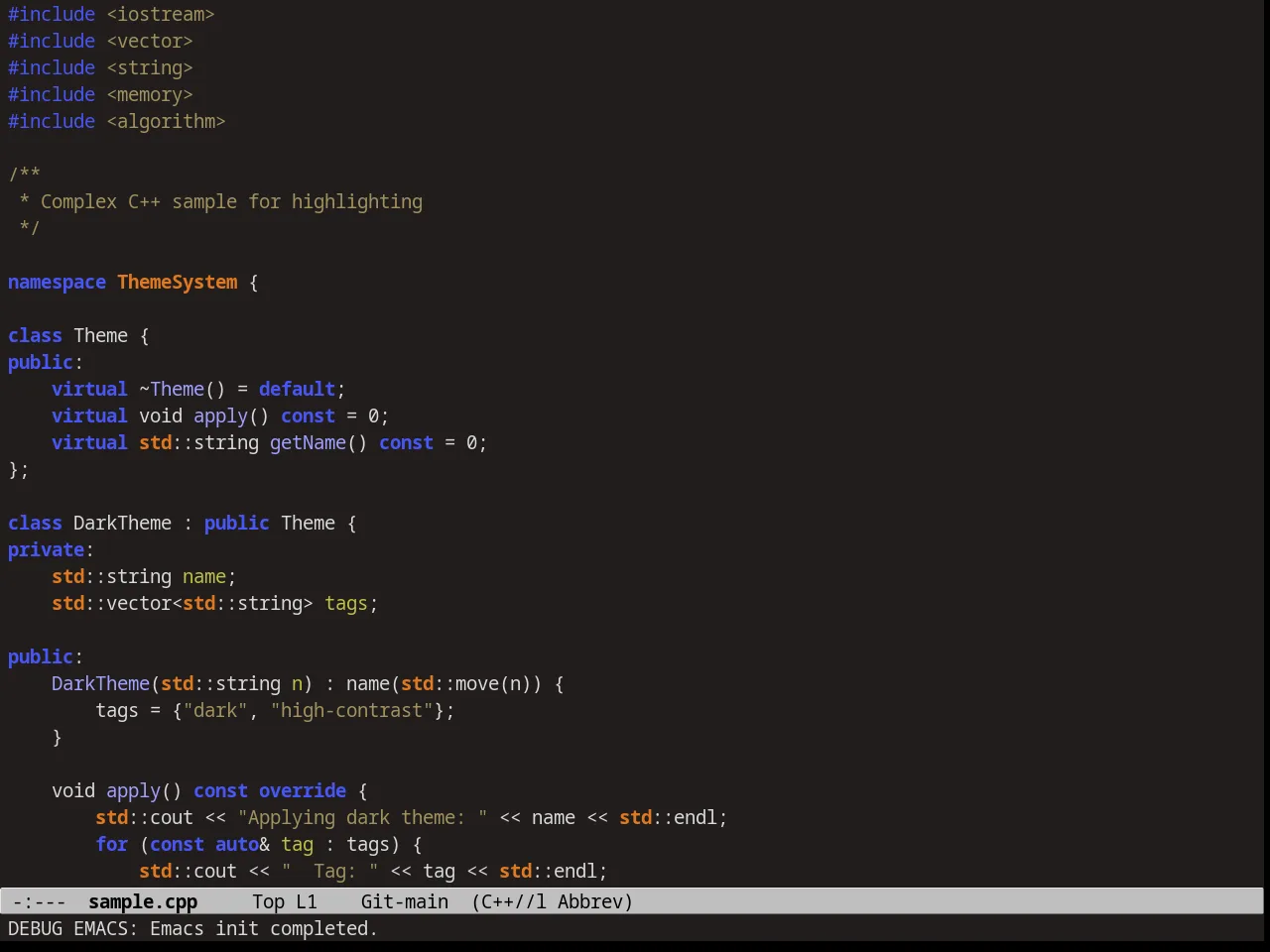 Pastels on Dark Theme in c++-mode
