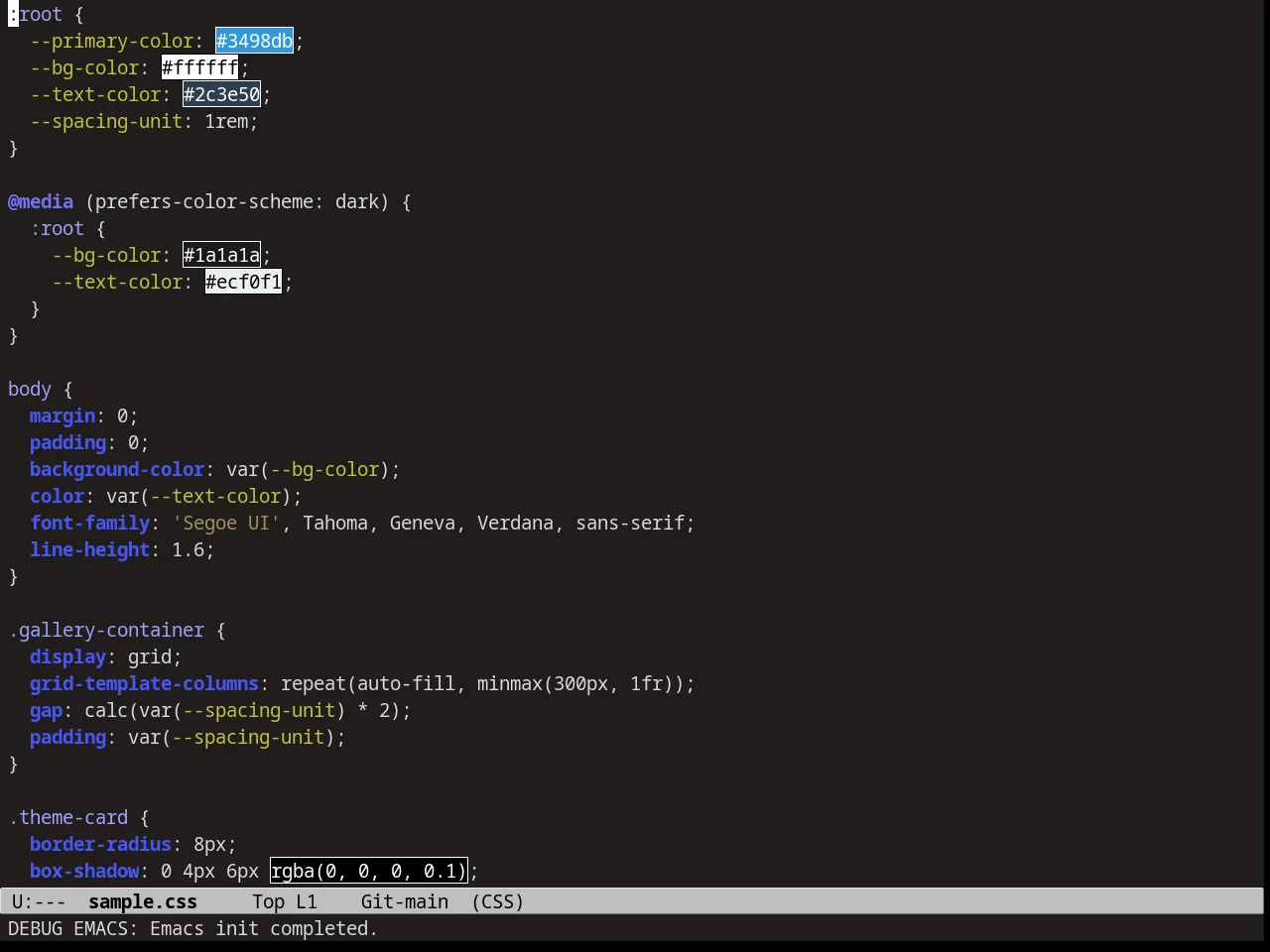 Pastels on Dark Theme in css-mode