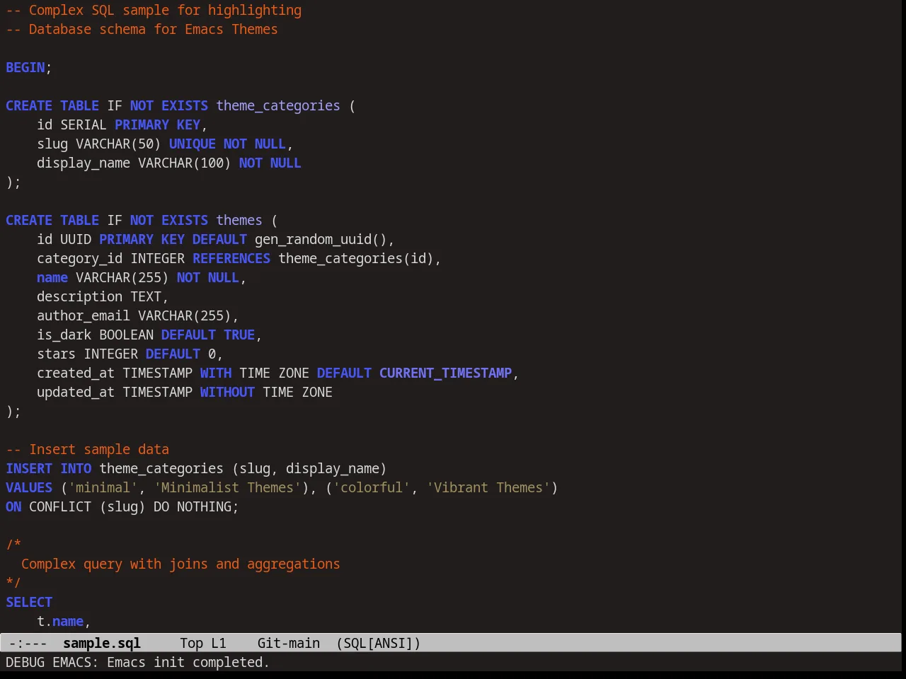 Pastels on Dark Theme in sql-mode