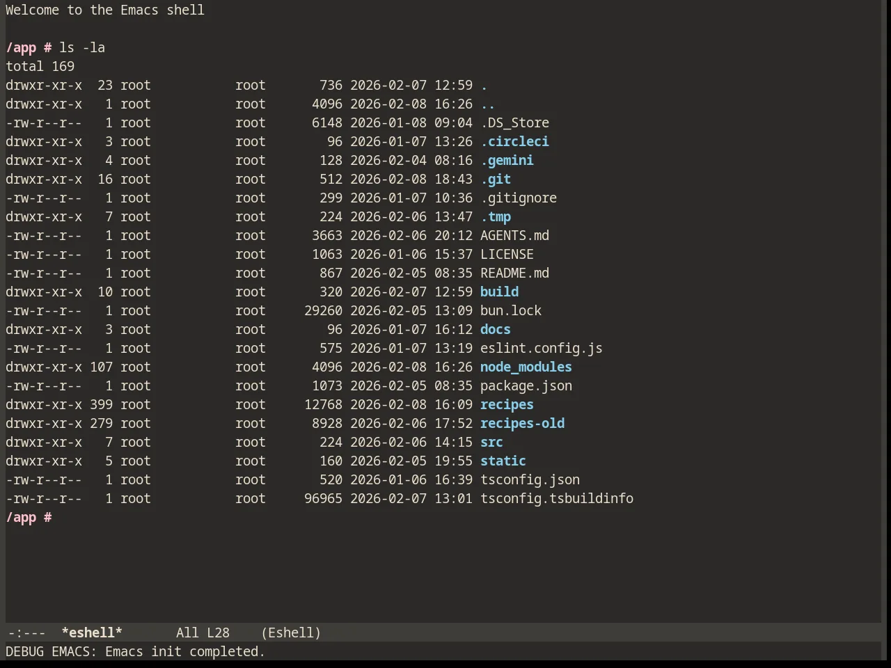 Peacock Theme in eshell