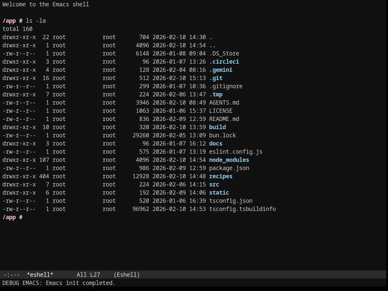 Phoenix Dark Mono Theme in eshell