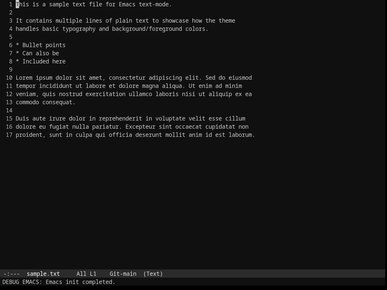 Phoenix Dark Mono Theme in text-mode