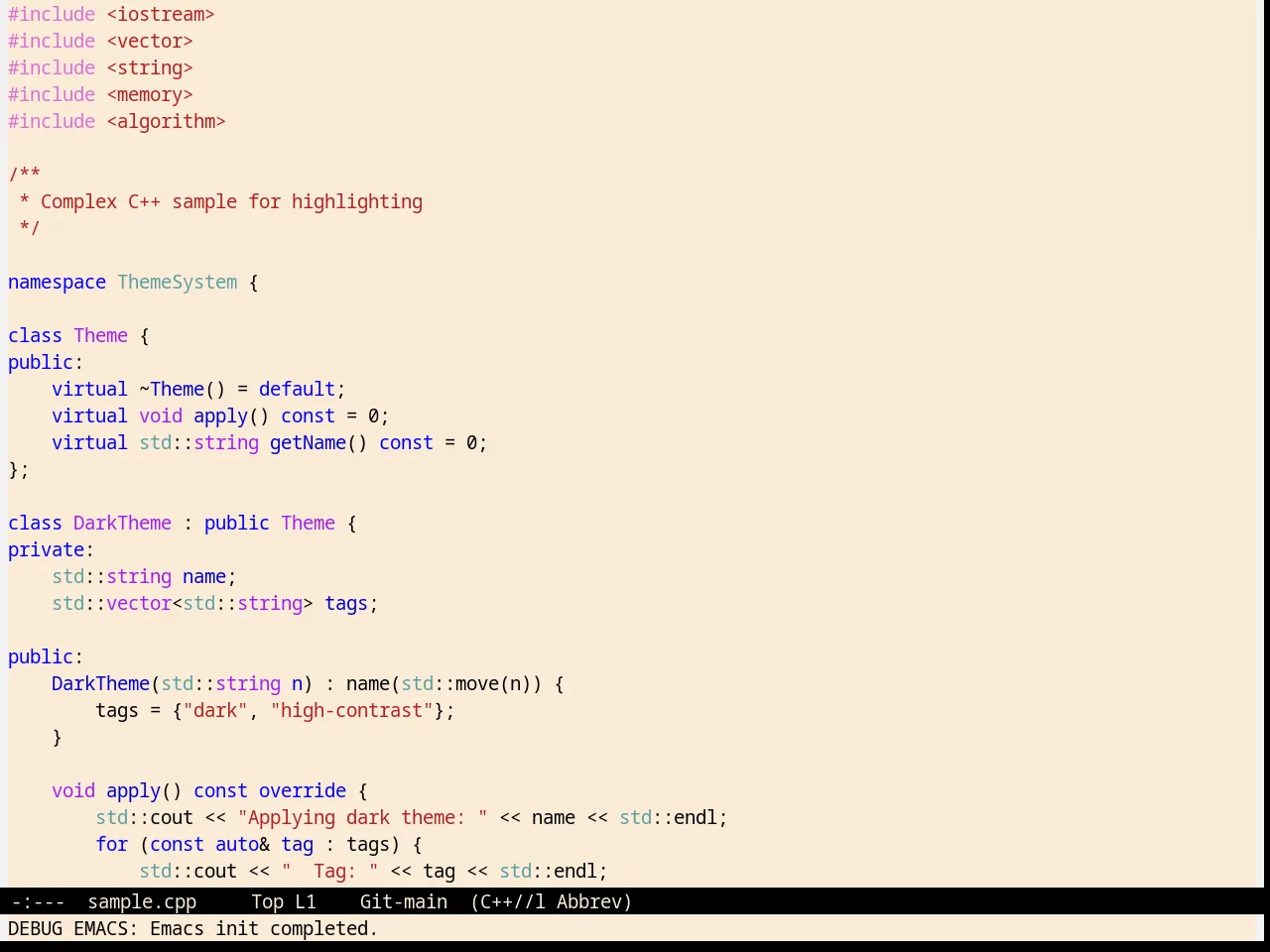 Pierson Theme in c++-mode
