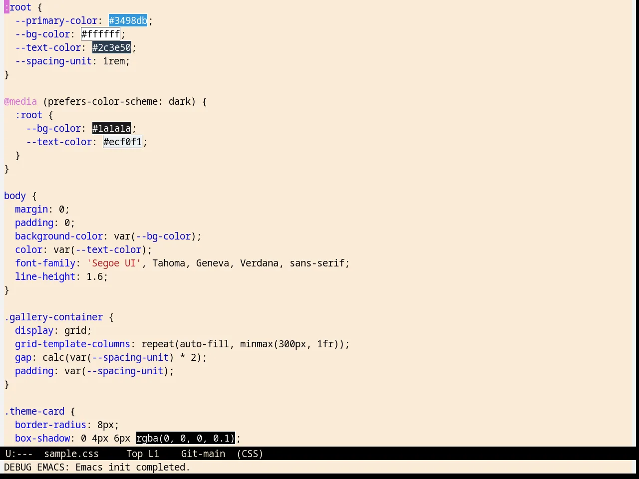 Pierson Theme in css-mode