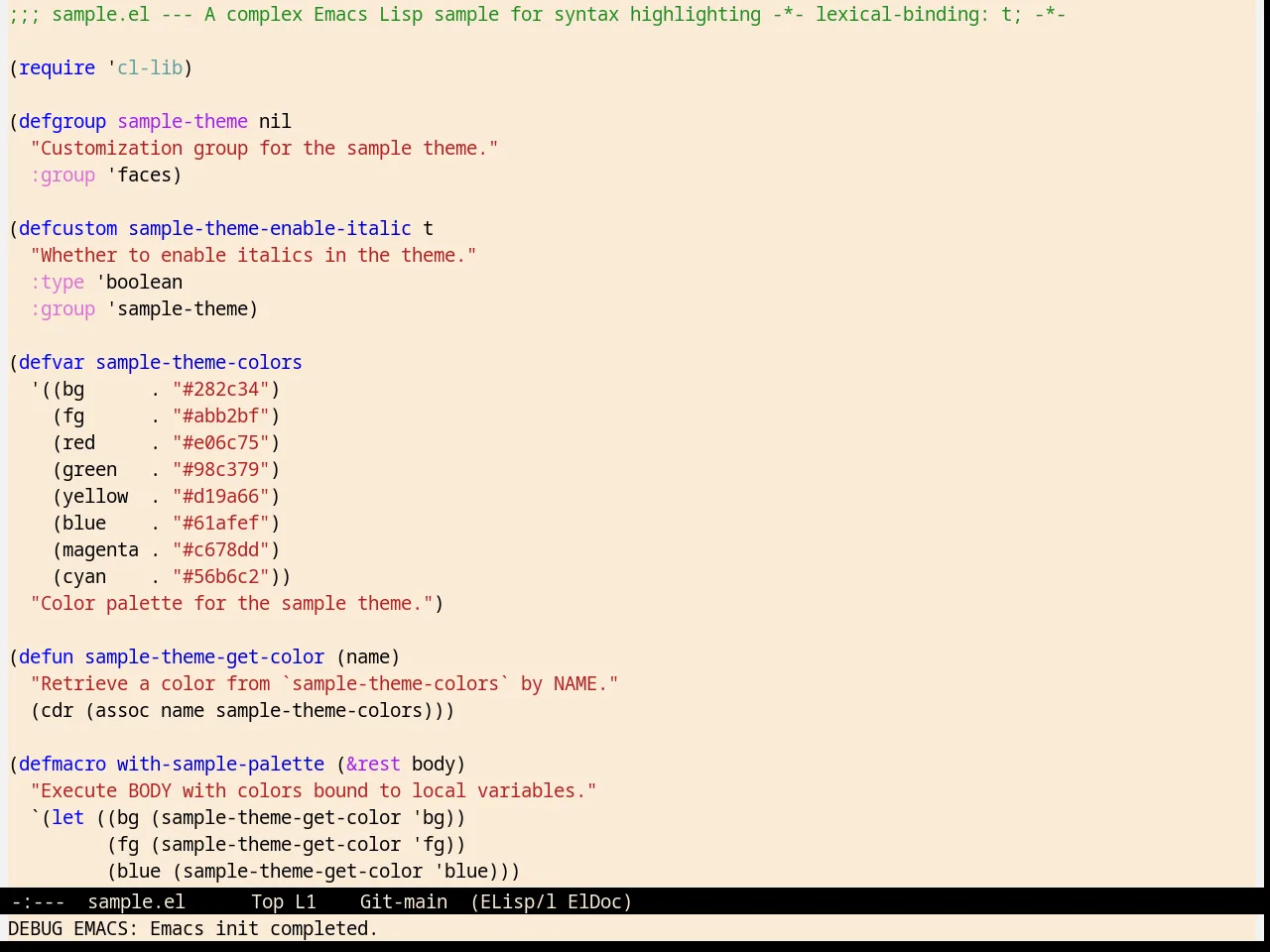 Pierson Theme in emacs-lisp-mode