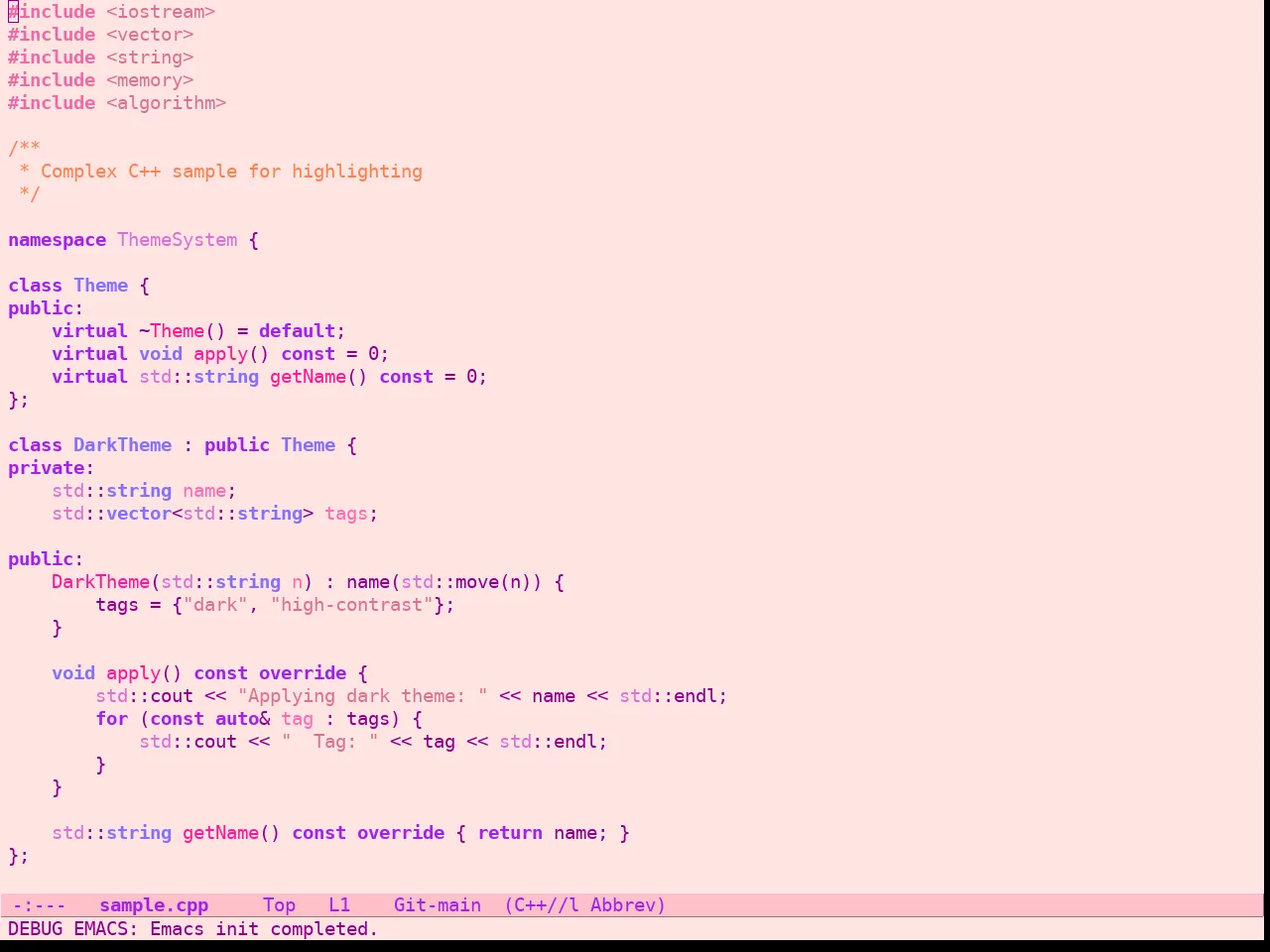Pink Bliss Uwu Theme in c++-mode