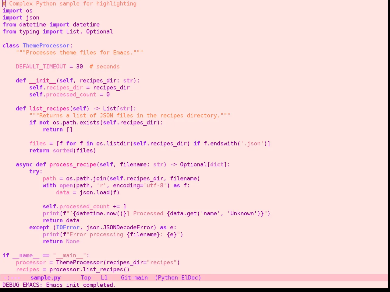 Pink Bliss Uwu Theme in python-mode