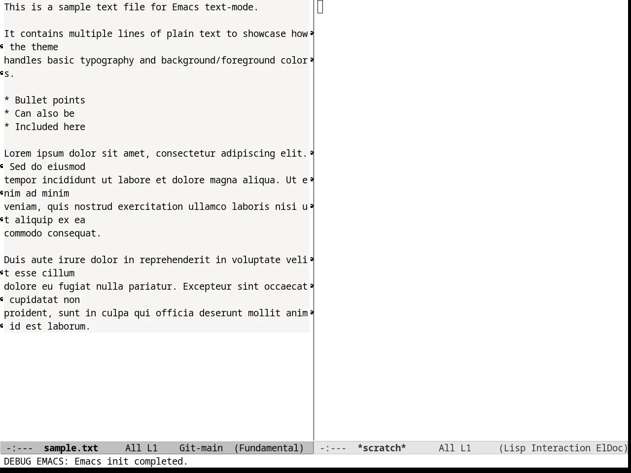 Plain Theme in fundamental-mode