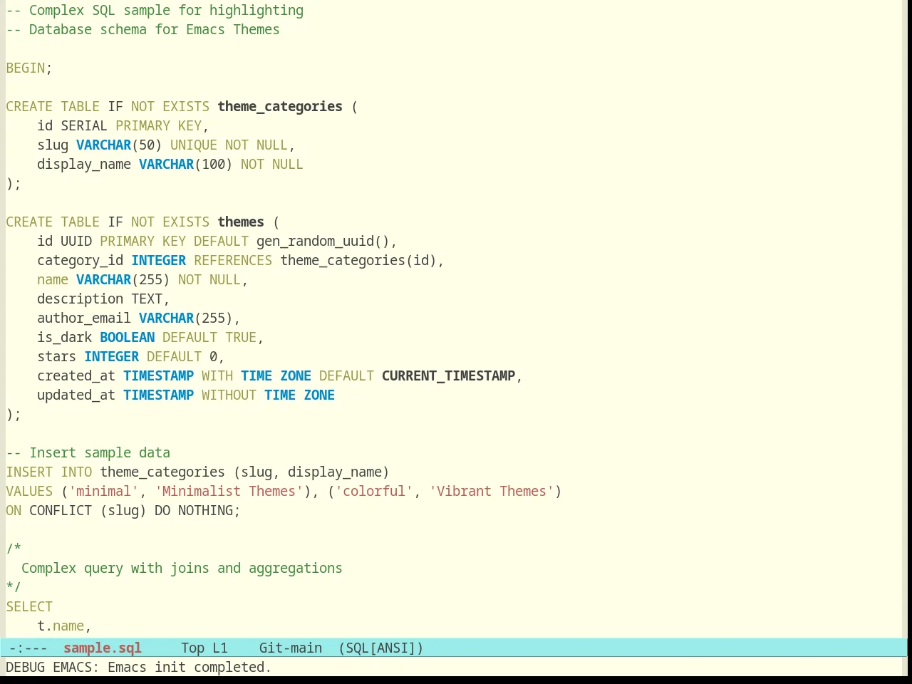 Plan9 in sql-mode