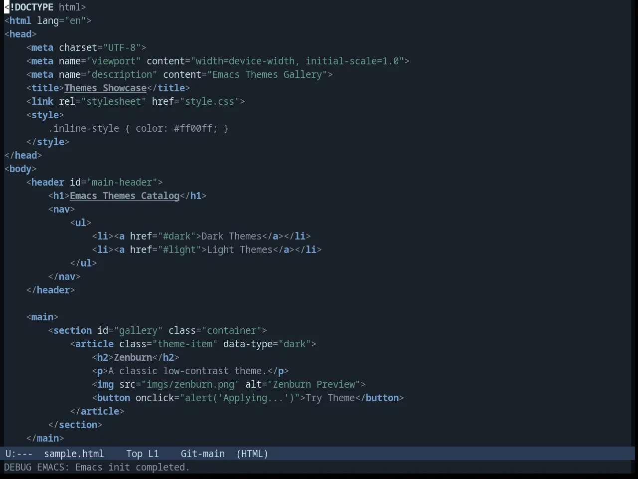 Planet Theme in html-mode