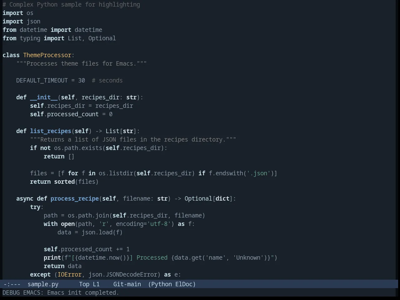 Planet Theme in python-mode