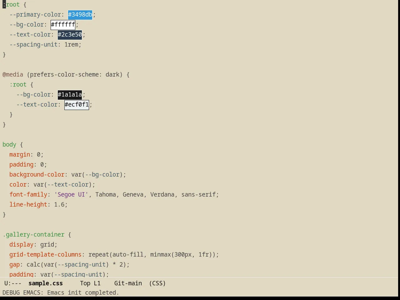 Poet Theme in css-mode