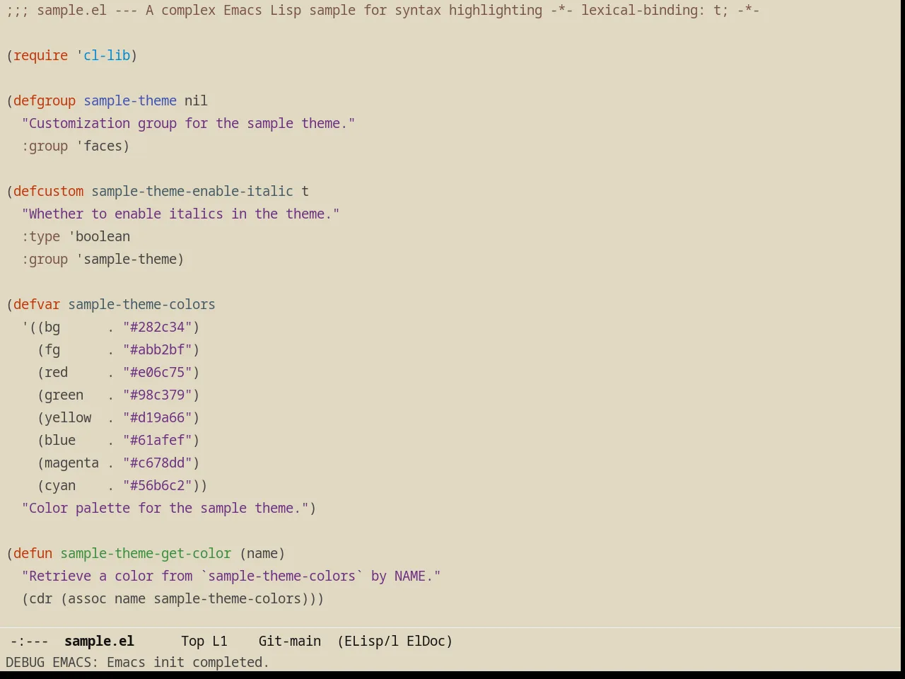 Poet Theme in emacs-lisp-mode