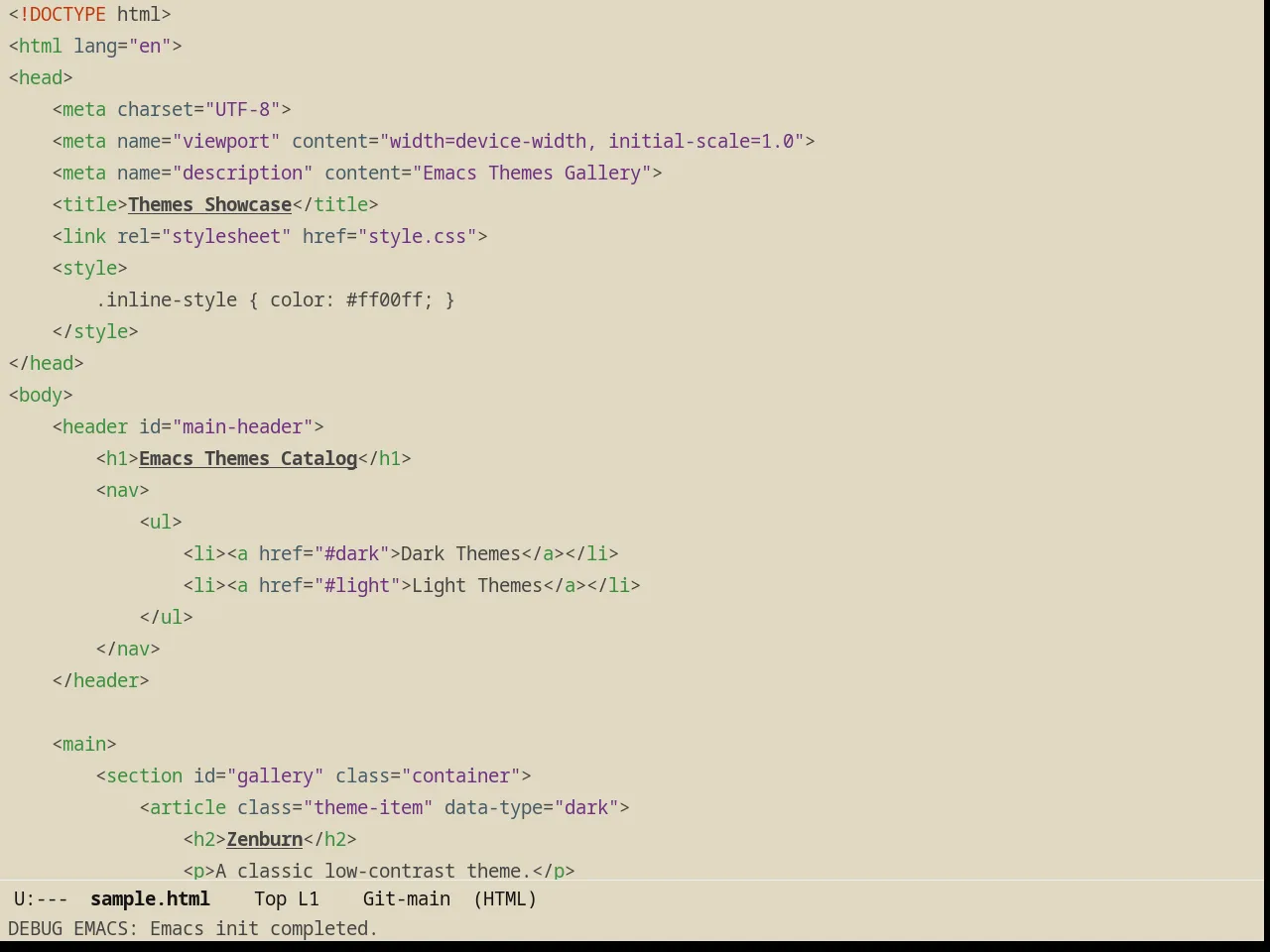 Poet Theme in html-mode