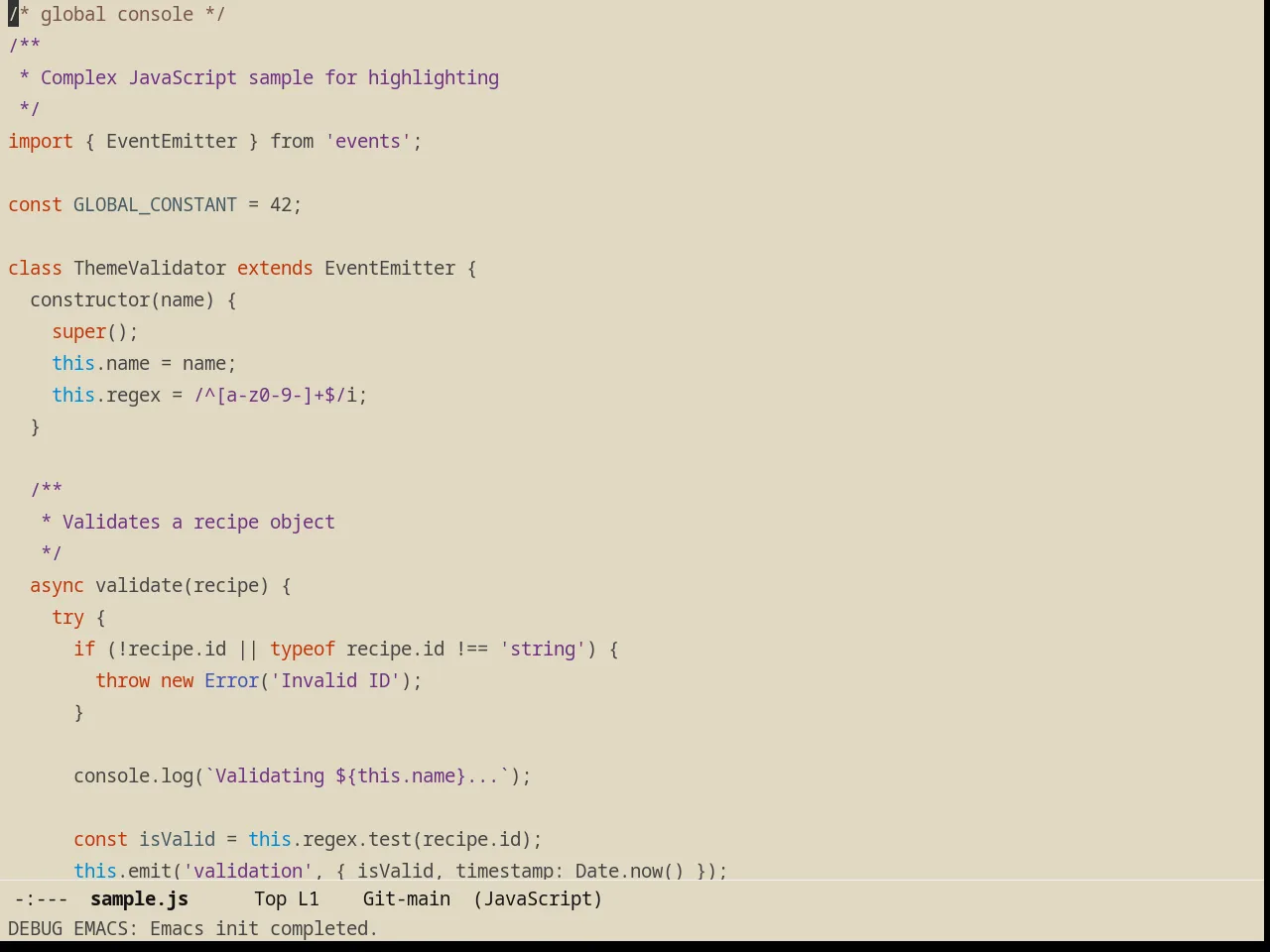 Poet Theme in javascript-mode
