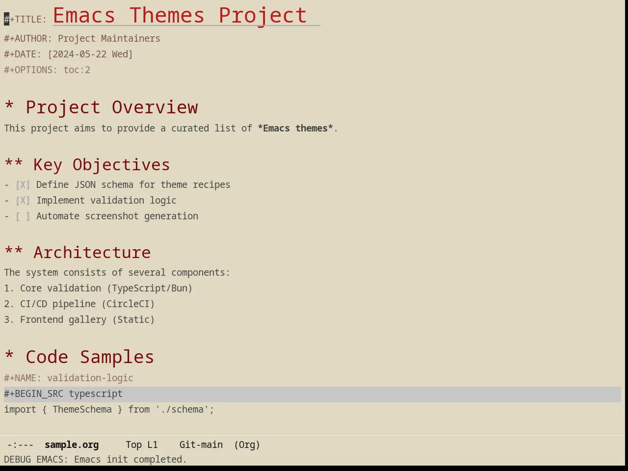 Poet Theme in org-mode