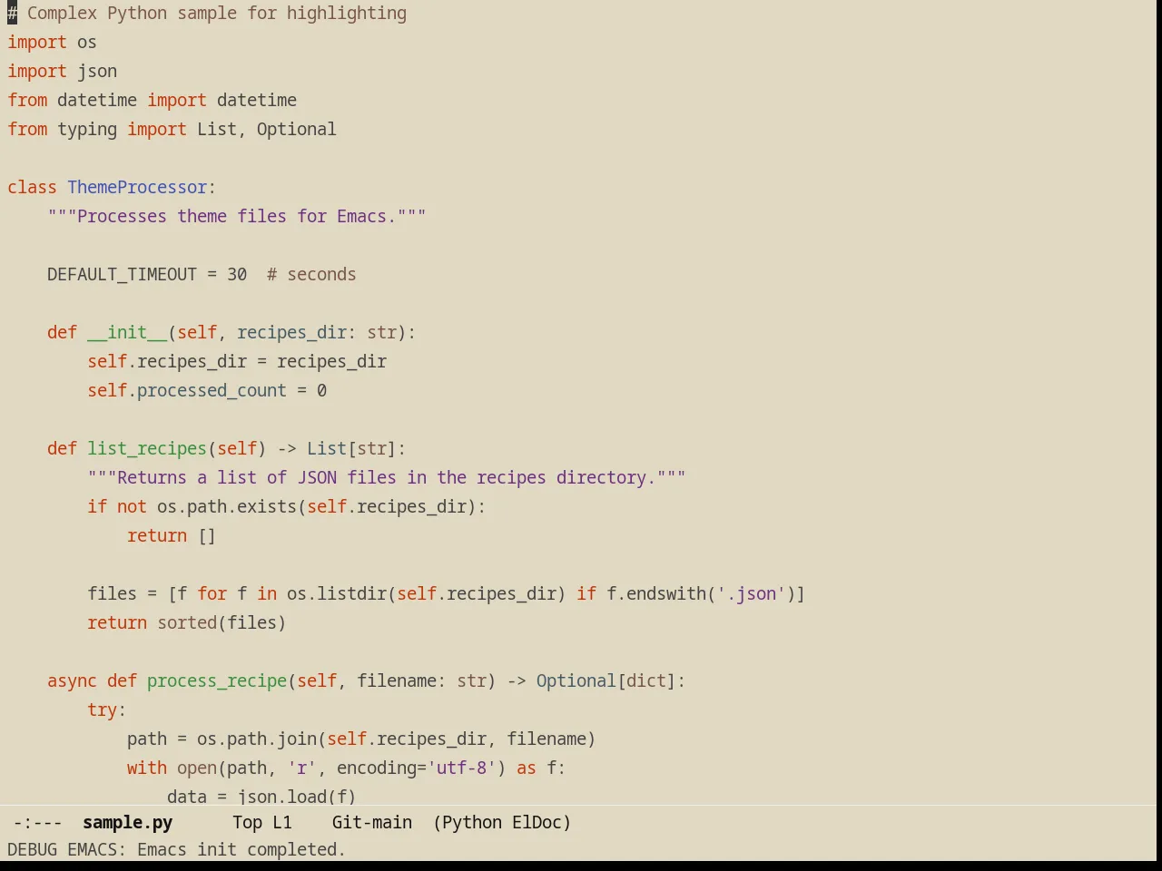 Poet Theme in python-mode