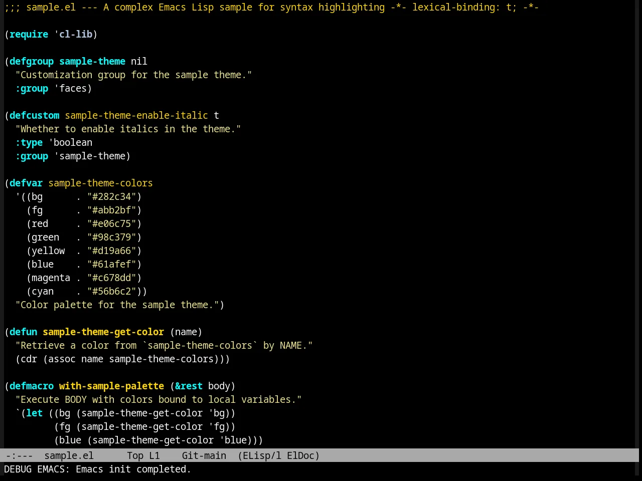 Pok Wob Theme in emacs-lisp-mode