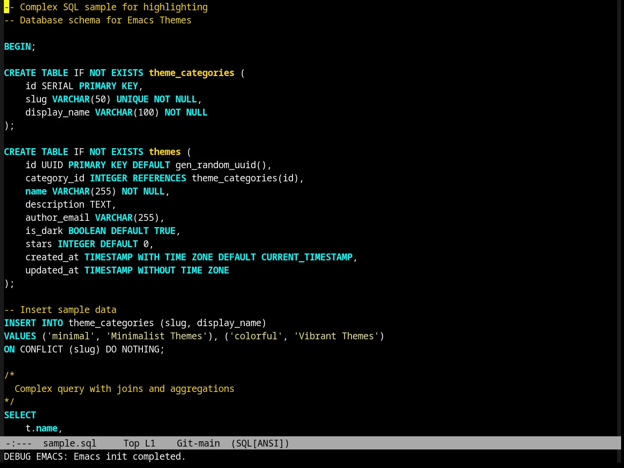 Pok Wob Theme in sql-mode