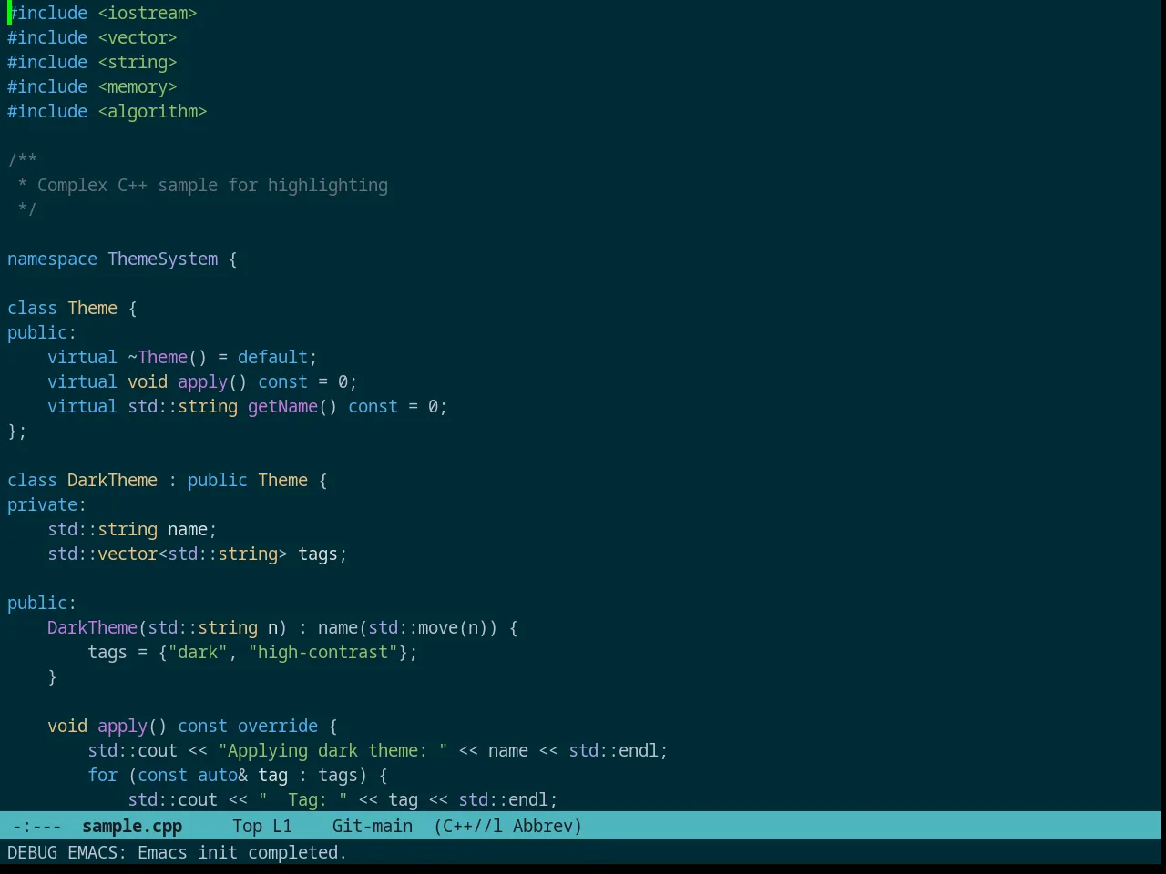 Prassee Theme in c++-mode